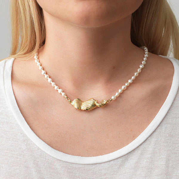 Seaweed Pearly Halskette I Vergoldet I Schmuckperlen