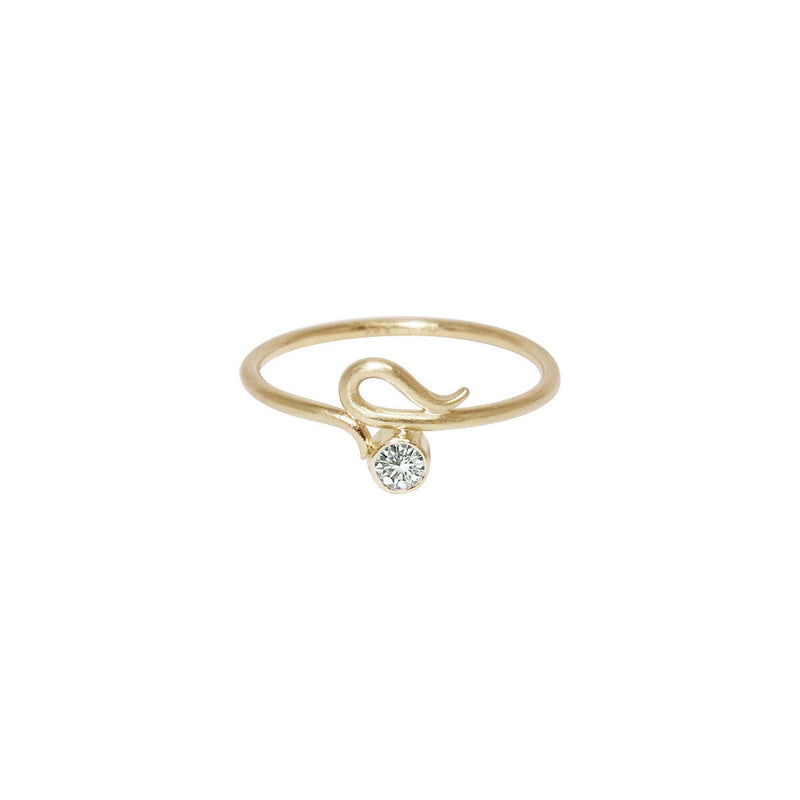 Diamond Serpentine Ring Guld, Hvid Diamant