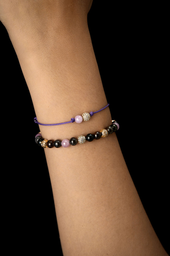 Orb Purple/Gold 18K Gold Bracelet w. Diamonds