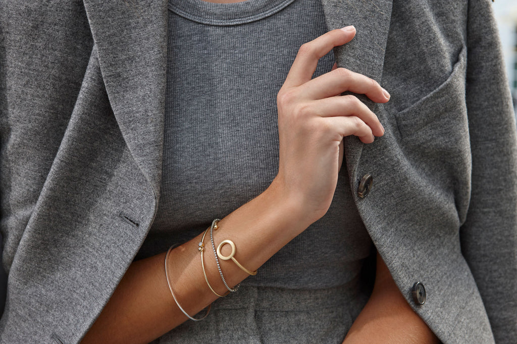 Lovely Sophie, Stor 14K Guld Armbånd m. Diamanter