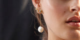 Seafire 18K Gold Earrings w. Diamonds & Pearls