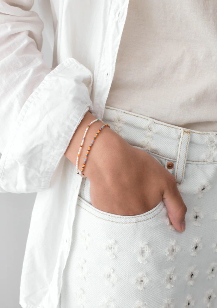 Tutti Colori Gold Plated Bracelet w. Mixed coloured Beads