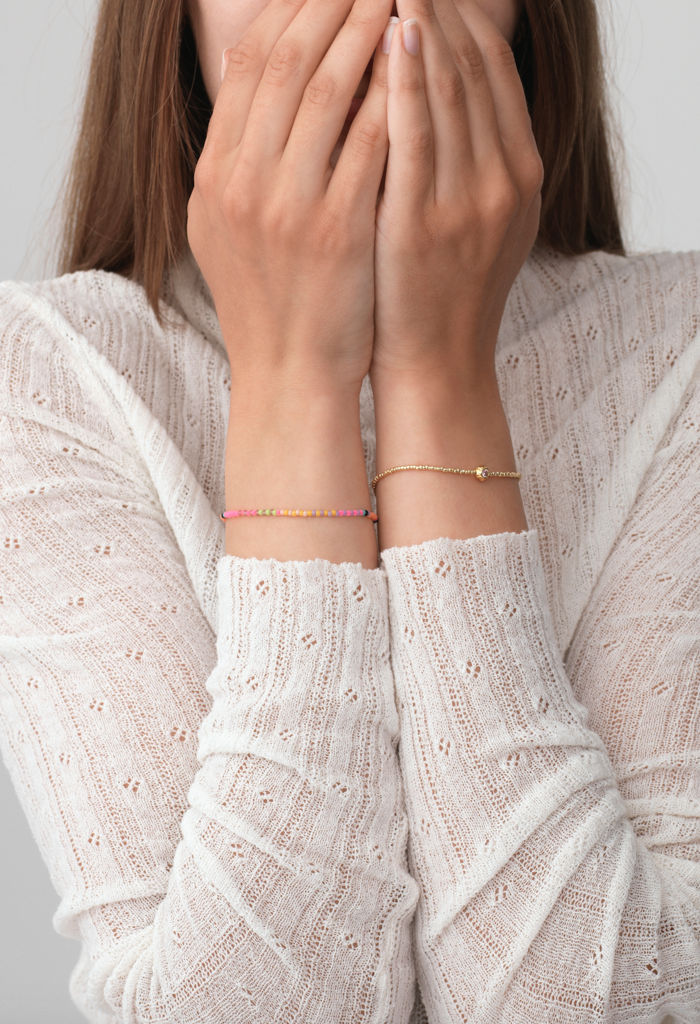 Monte Carlo Gold Plated Bracelet w. Mixed coloured Beads