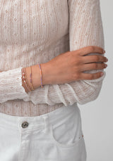 Tie-Dye Gold Plated Bracelet w. Peach Blossom Beads