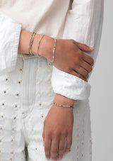 Tie-Dye Gold Plated Bracelet w. Sea Green Beads