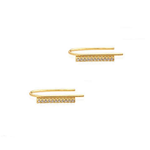 Skyline Stone Gold Plated Earrings w. Zirconias