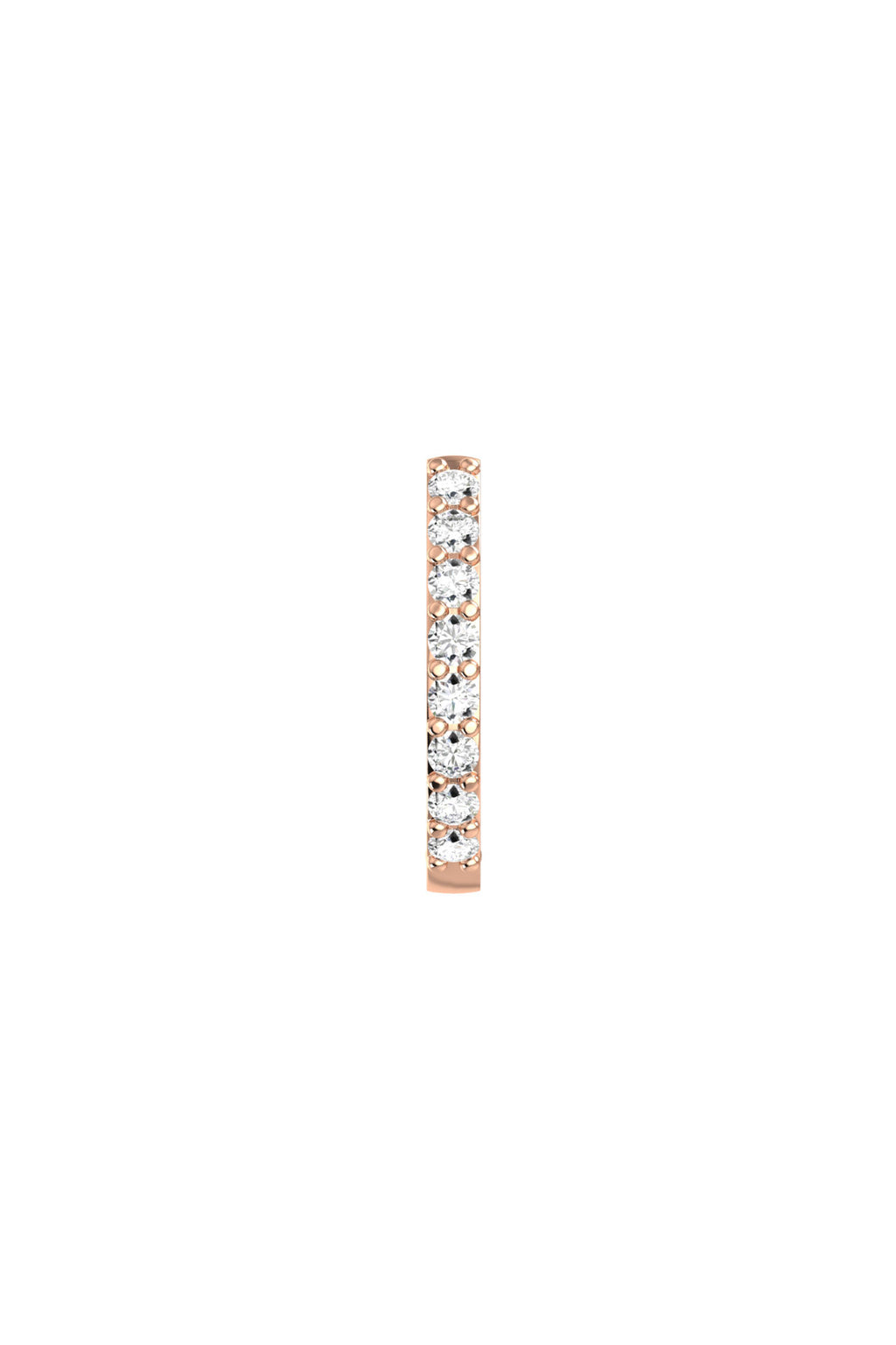 Small Line 18K Rose Gold Hoop w. Lab-Grown Diamonds