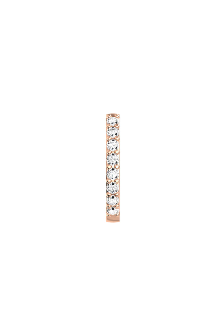 Small Line 18K Rose Gold Hoop w. Lab-Grown Diamonds