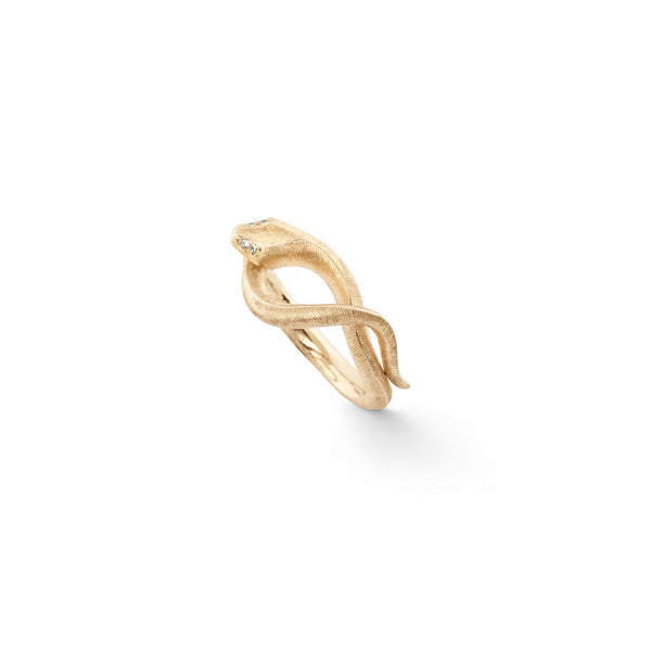 Small Snakes 18K Gold Ring w. Diamonds