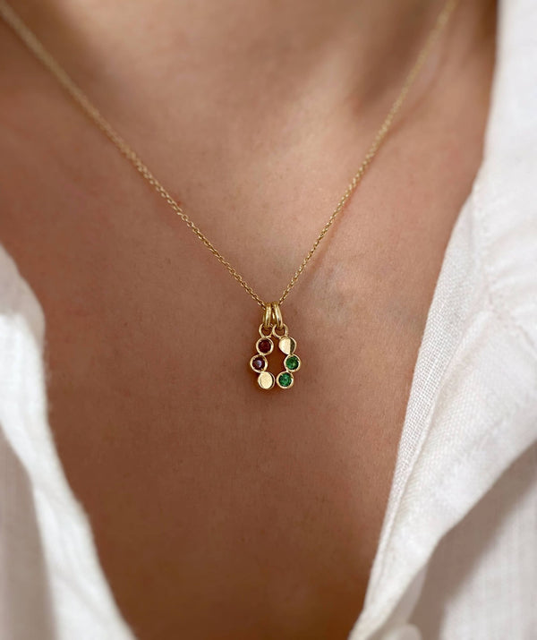 Coralie Grzes | Sofia Amulet of January 18K Gold Necklace w. Tsavorites