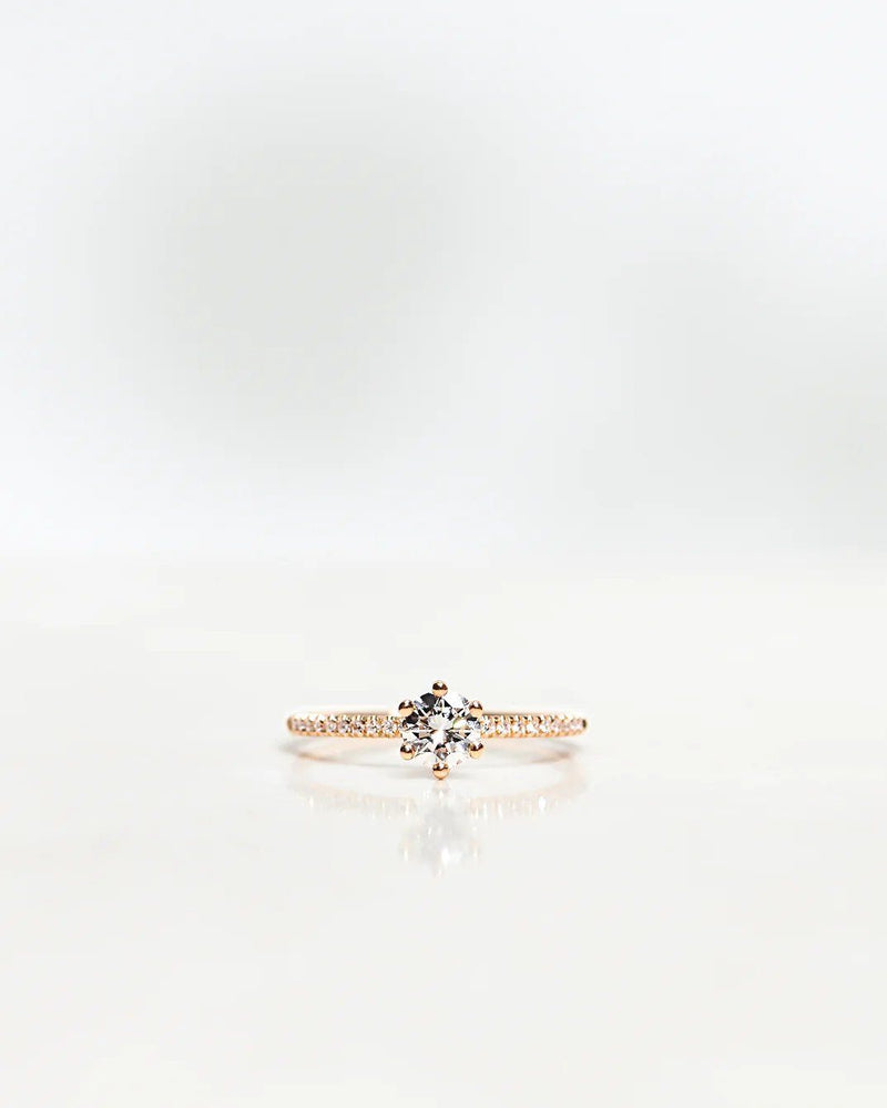 Solitaire Petite Sparkle 18K Ring aus Gold, Weißgold oder Rosegold mit Diamanten