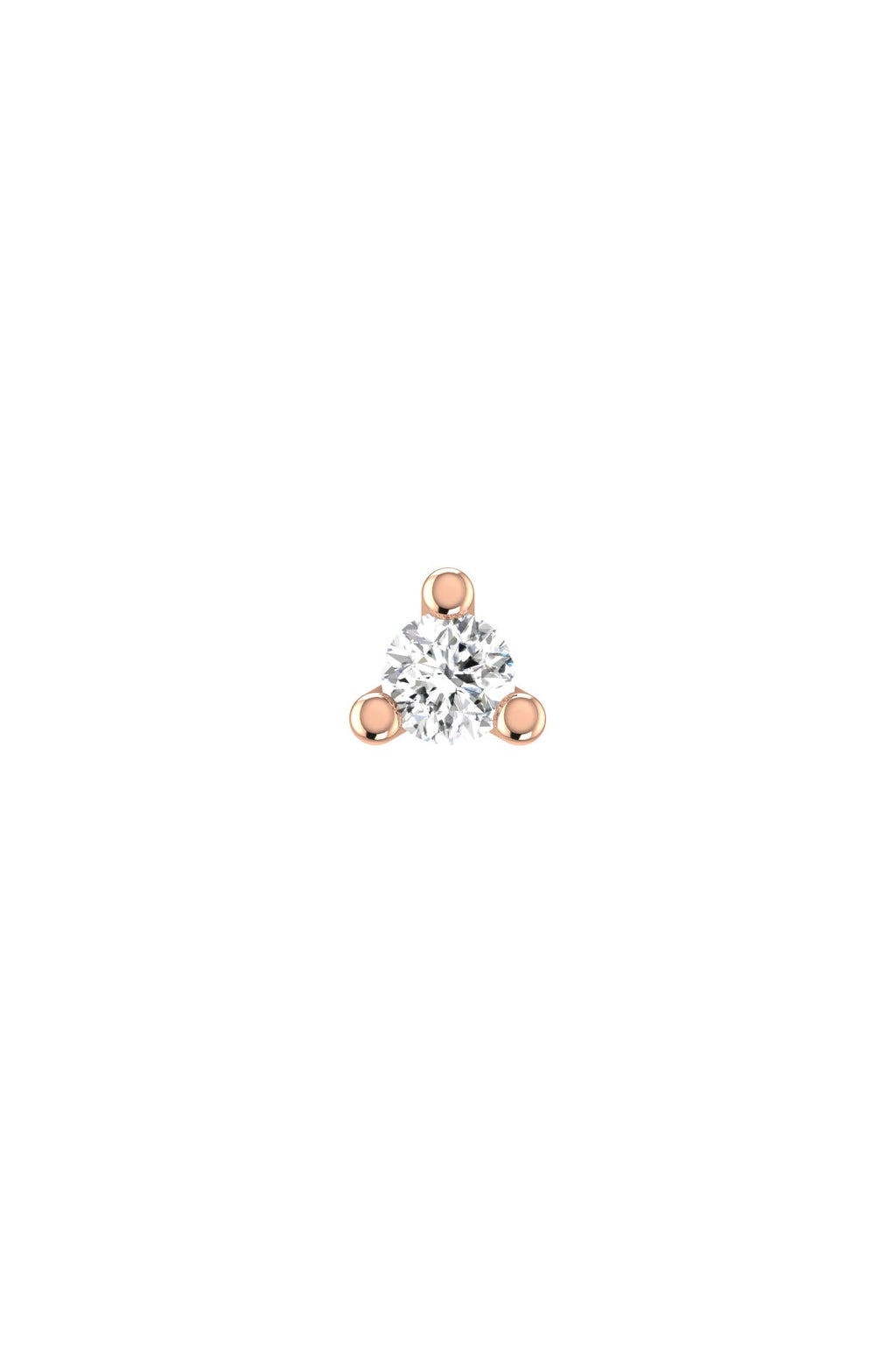 Solitaire Piercing 18K Rose Gold Earring w. Lab-Grown Diamonds