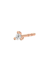 Solitaire Piercing 18K Rose Gold Earring w. Lab-Grown Diamonds