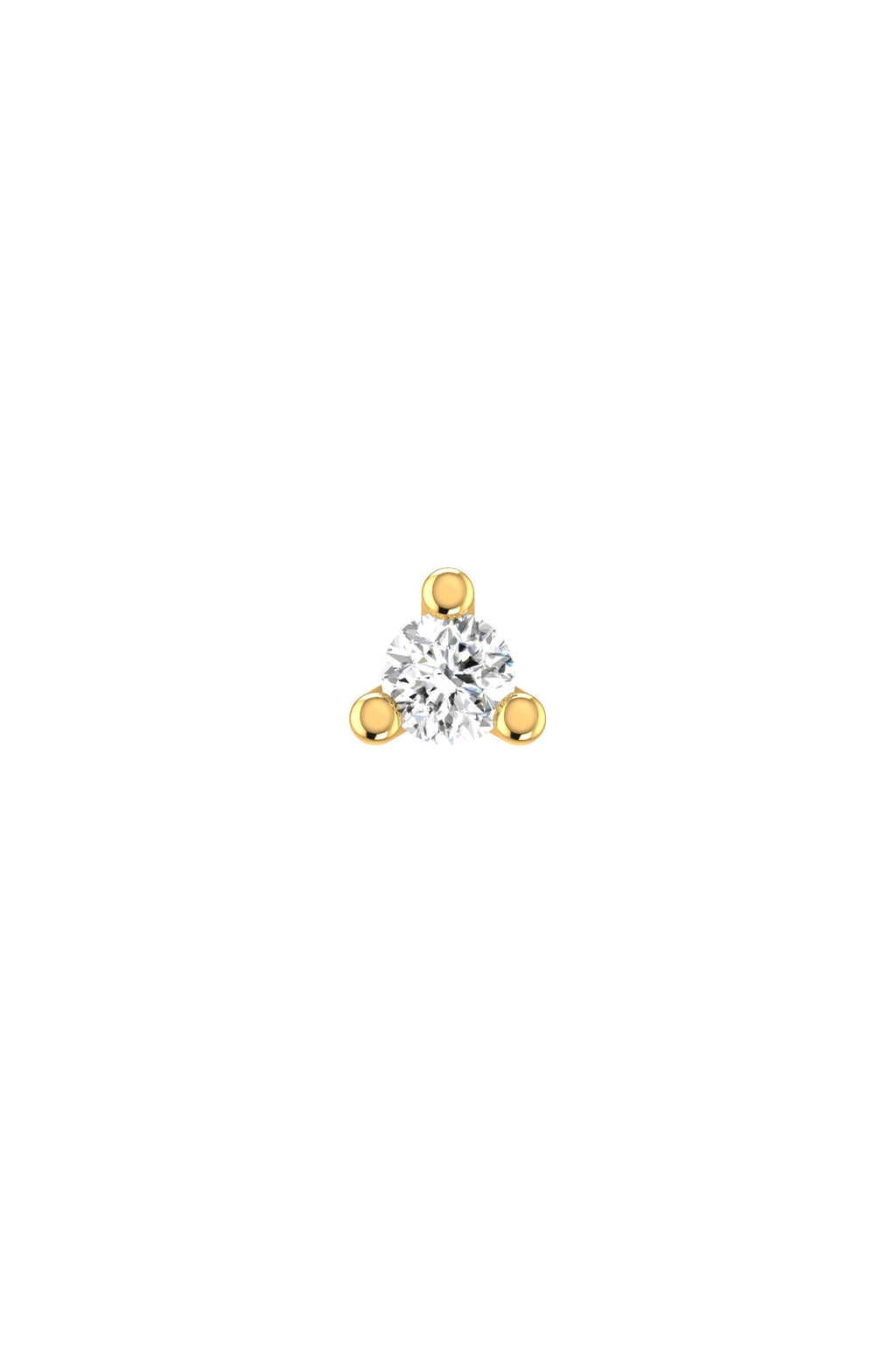 Solitaire Piercing 18K Gold Earring w. Lab-Grown Diamonds