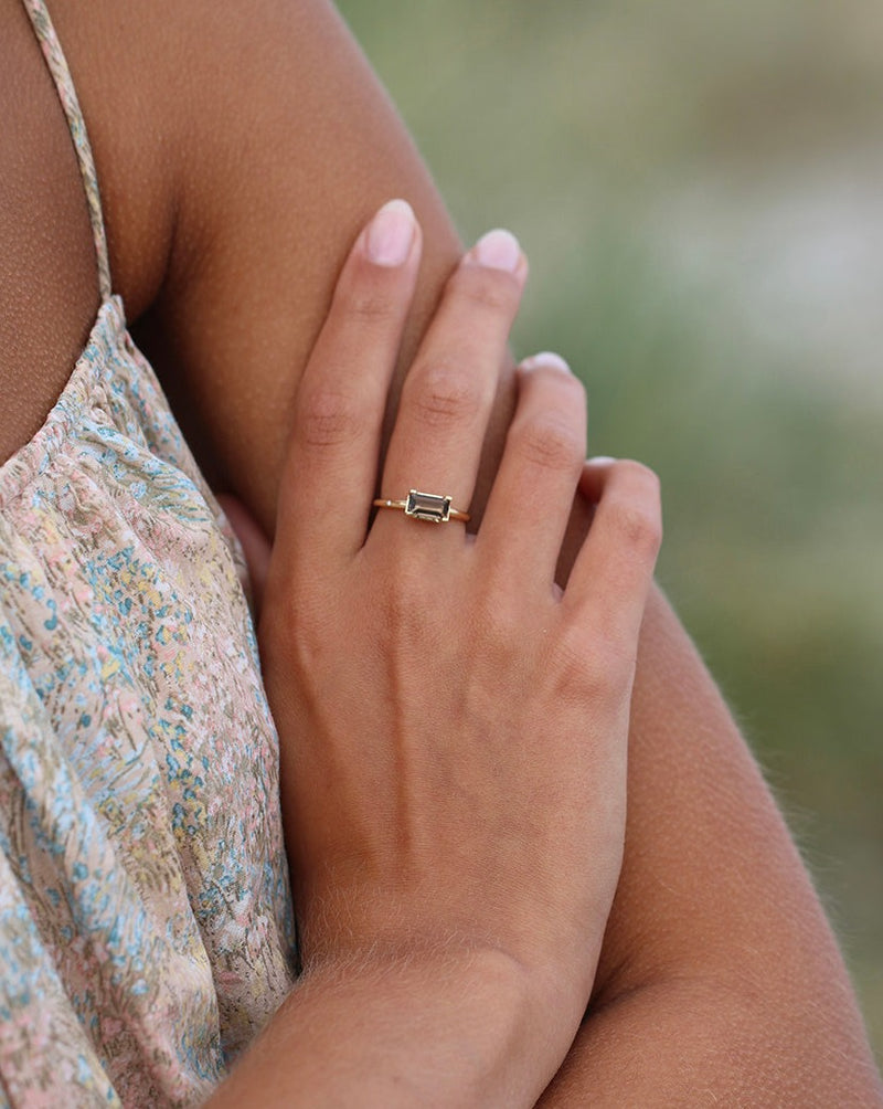 Nord Purity 18K Gold Ring w. Quartz & Diamond