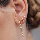 Sphere 18K Gold Earrings w. Lab-Grown Diamonds