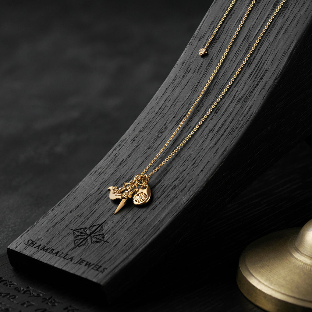 Laughing Skull Phurpa 18K Gold Pendant w. Diamond