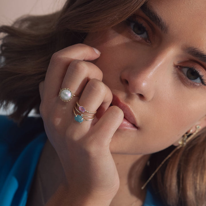 10K Gold Ring w. Aquamarine