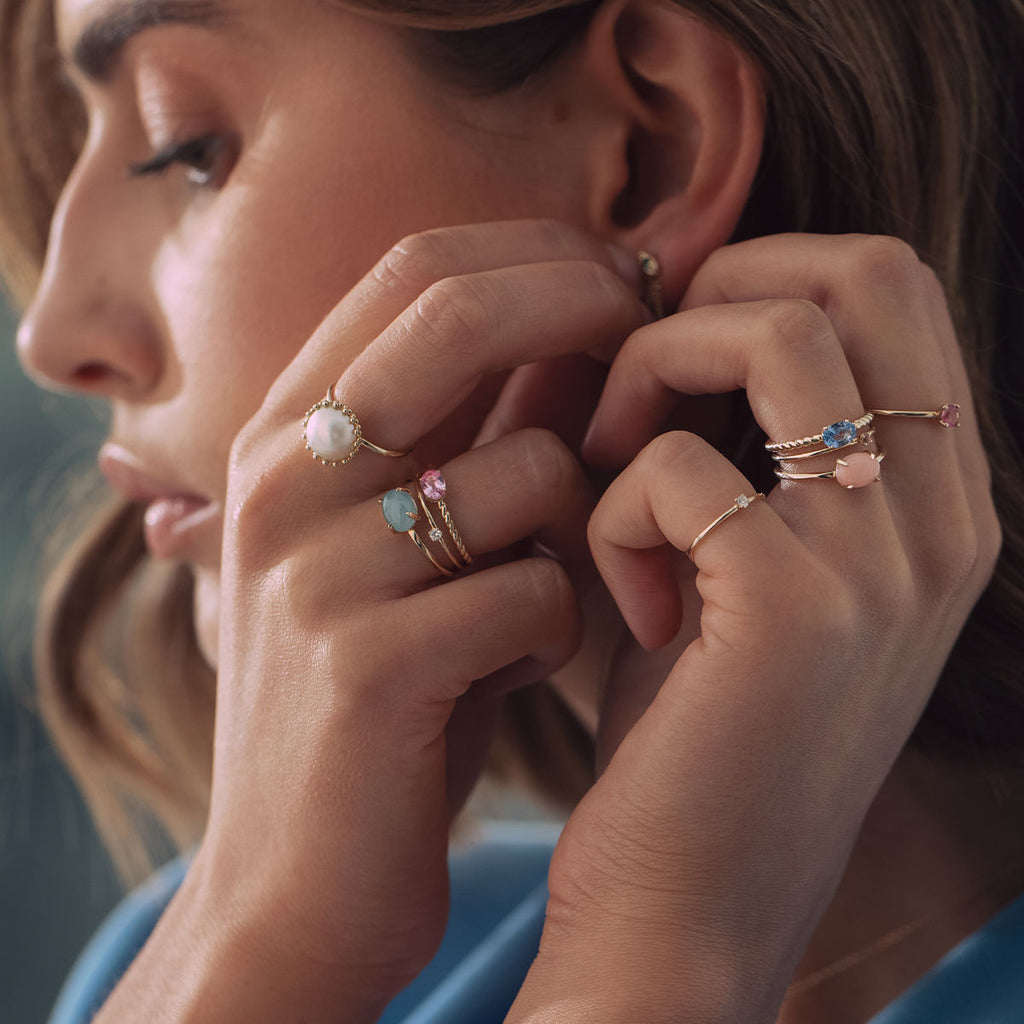 10K Gold Ring w. Aquamarine