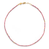 Sun Stalker Gold Plated Necklace w. Apricot Wash Beads