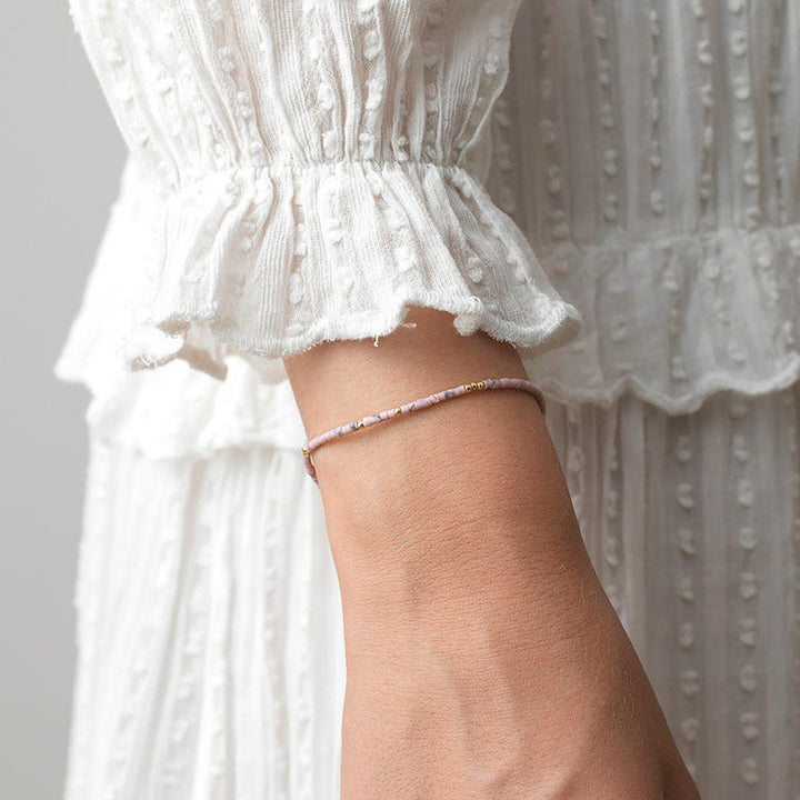 Sun Stalker Gold Plated Bracelet w. Rose Beads