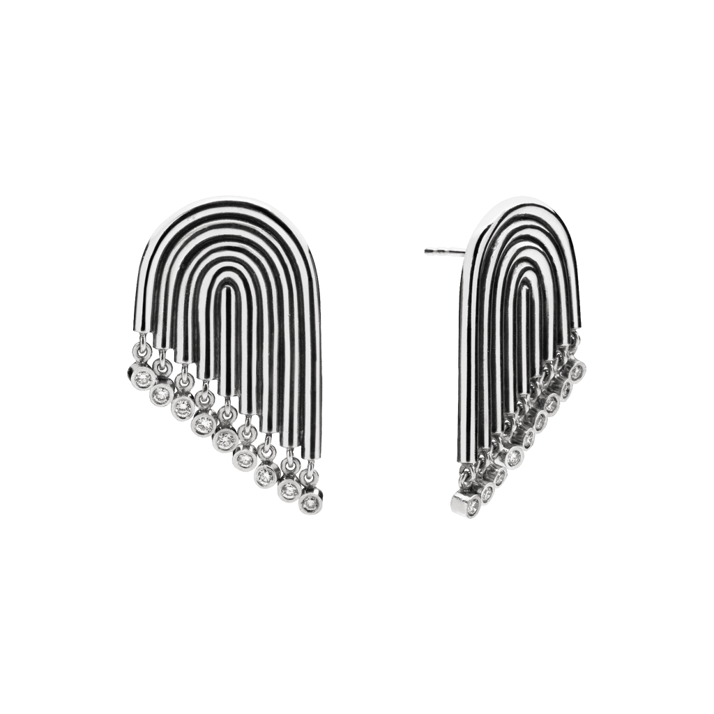 Supersonic Diamond Earrings Silver