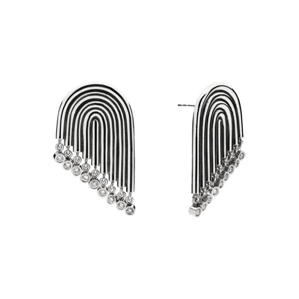 Supersonic Diamond Earrings Silver