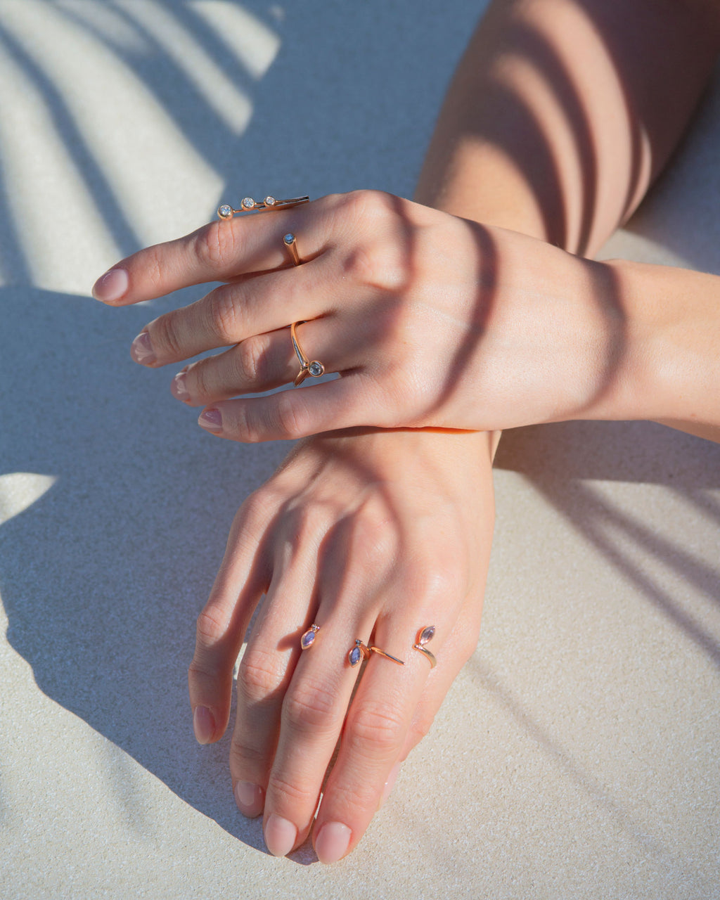 Swinging Diamant Spiral-Ring aus 18K Rosegold I Diamant & Turmalin