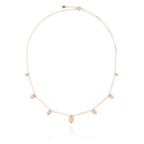 Swinging Chain 18K Rosegold Necklace w. Malachite & Pearl