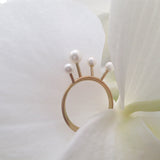 TENTACLE 3 14K Gold Ring w. Pearl