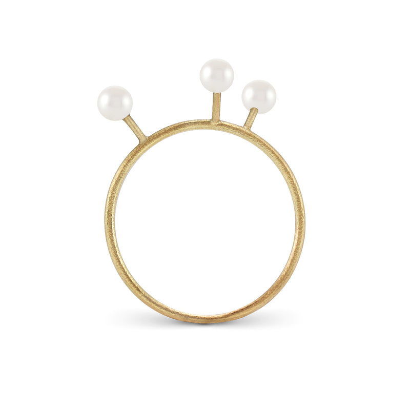 TENTACLE 3 14K Gold Ring w. Pearl