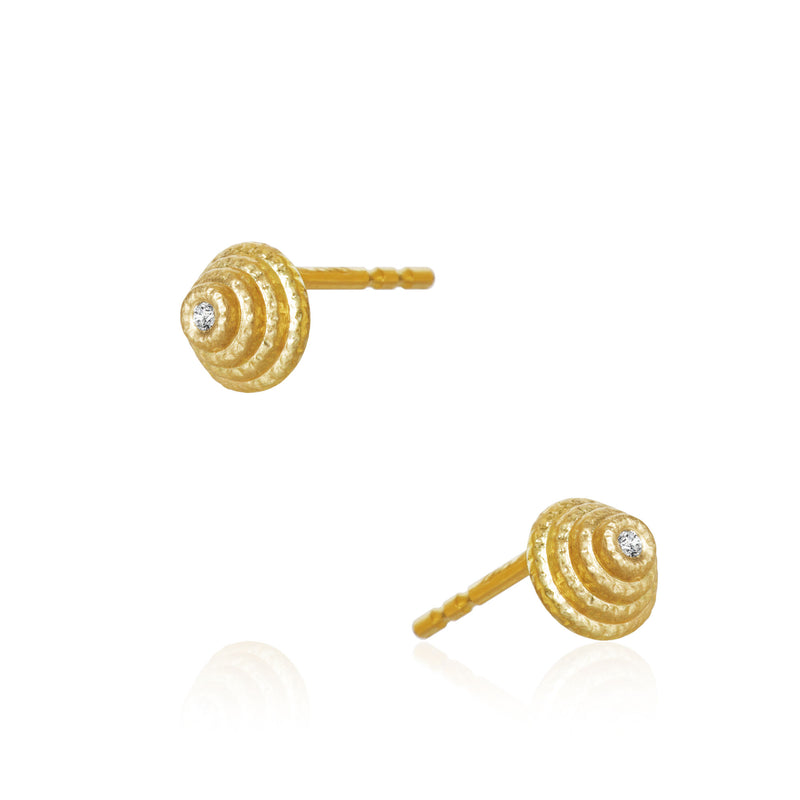 Thera small twist 18K Gold Earrings w. Diamonds