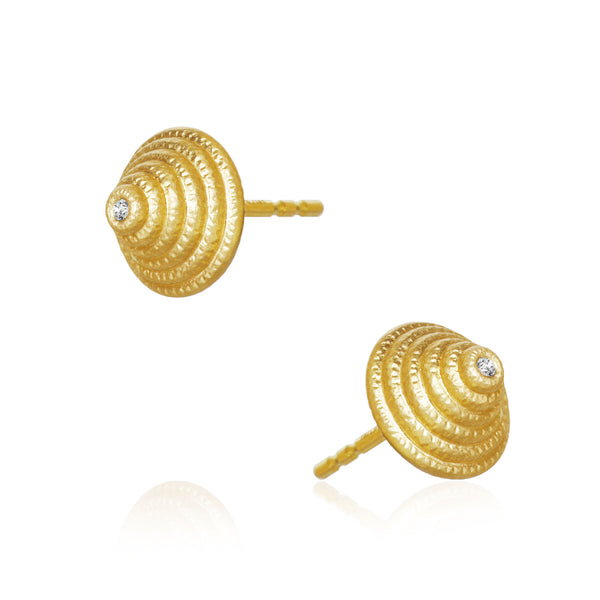 Thera medium twist 18K Gold Earrings w. Diamonds