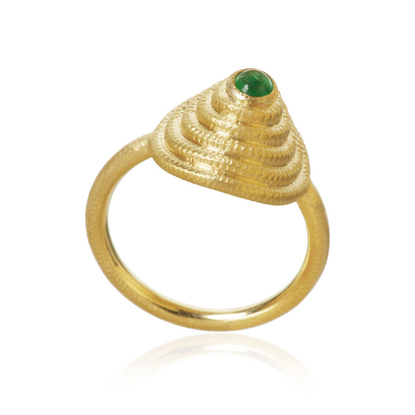 Thera Twist 18K Guld Ring m. Smaragd
