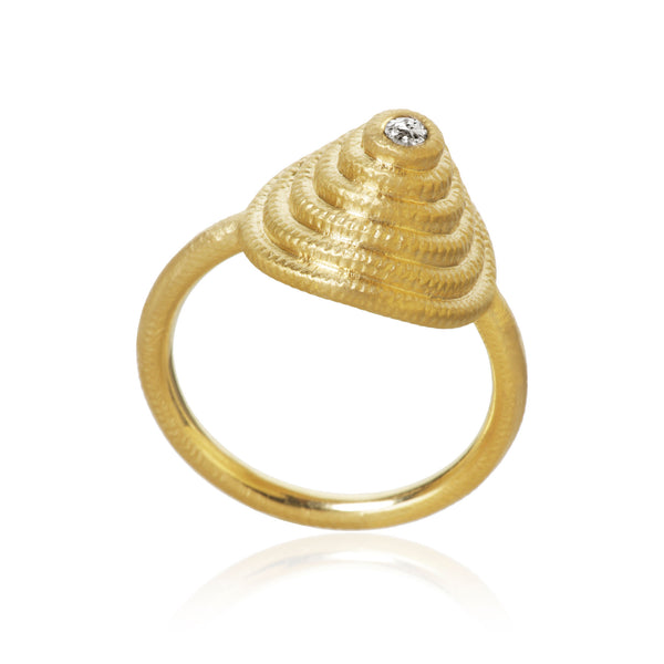 Thera Twist 18K Gold Ring w. Diamond