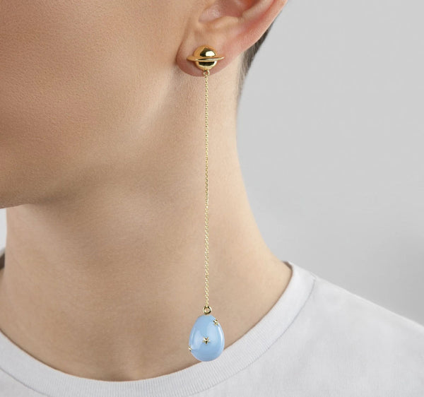Baby blue Gold Plated Earrings