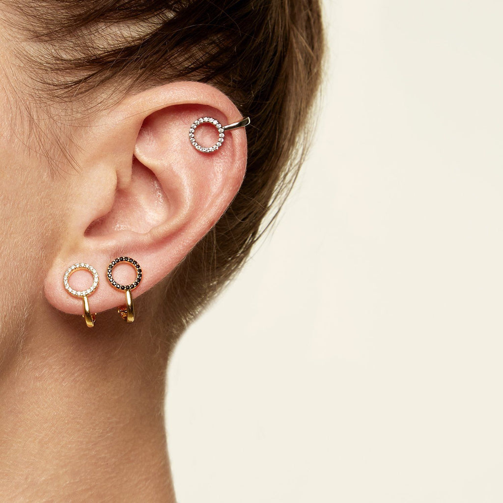 Single Gold Plated Ear Cuff w. Crystal