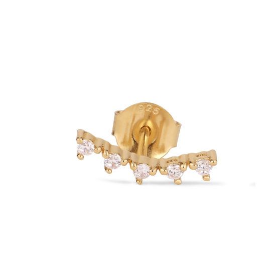 Five Stars Gold Plated Earring w. Zirconia