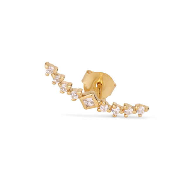 Super Nova Gold Plated Earring w. Zirconias