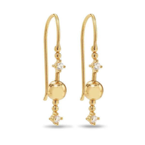 Venus Stars Gold Plated Earring w. Zirconias