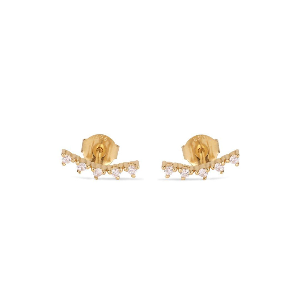 Five Stars Gold Plated Earring w. Zirconia