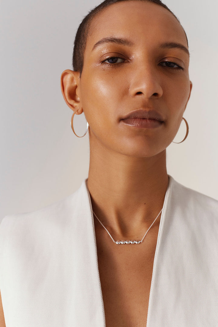 Glow Medium Silver Hoop