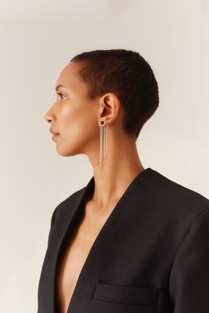 Our Lips Silver Earring w. Diamond