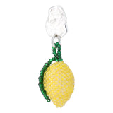 Lemon Blob Earring Silver, Mixed coloured Beads