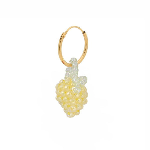 Mini Pale Lemon Earring Gold Plated, Yellow Beads