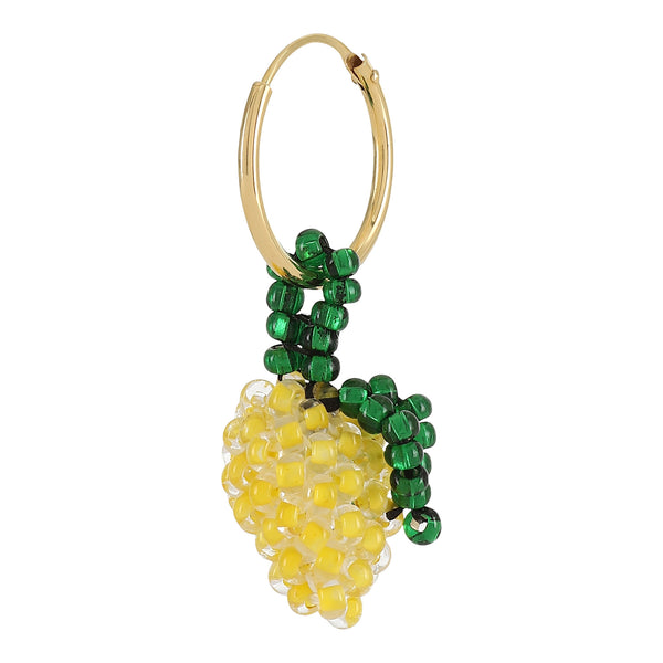 Mini Lemon Earring Gold Plated, Mixed coloured Beads