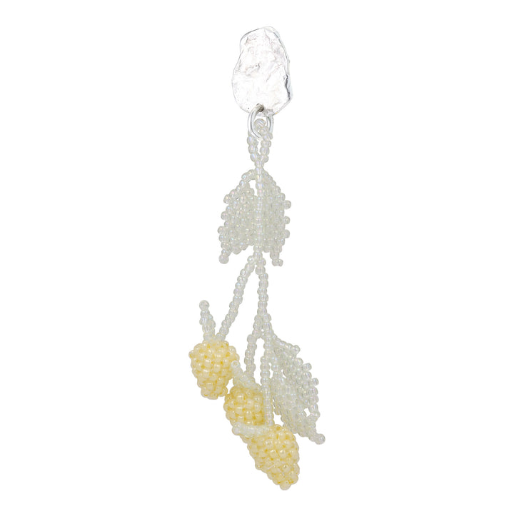 Multi Lemon Blob Earring Silver, Yellow Beads