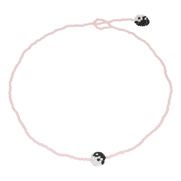 Simple Yin Yang Halskæde Lyserøde Perler