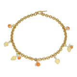 Medium Chunky orangenes goldplattierte Halskette I Gelbe und orangene Schmuckperlen
