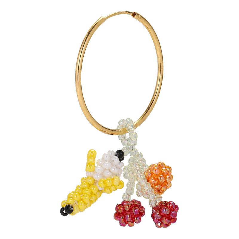 Fruit Salad Hoop Gold Plated, Mixed coloured Beads